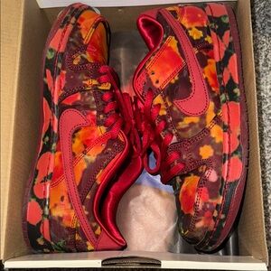 Nike kids dunk low  Red Floral Sneakers